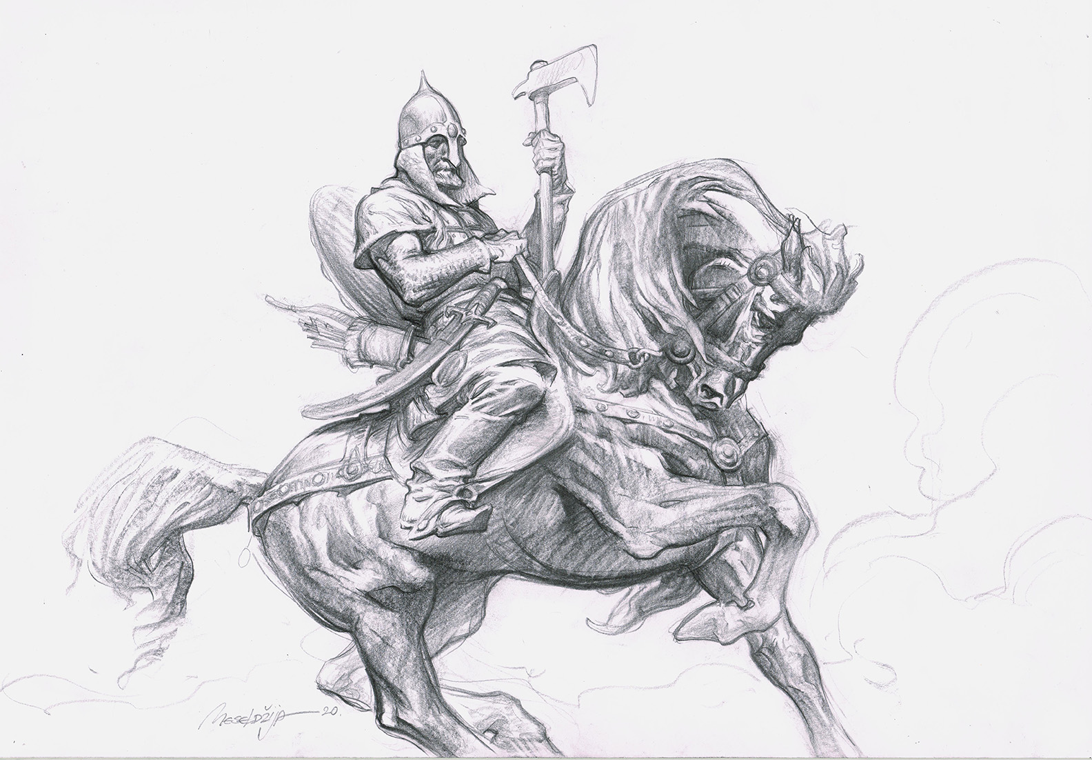 Knight on Horse  Petar Meseldžija Art